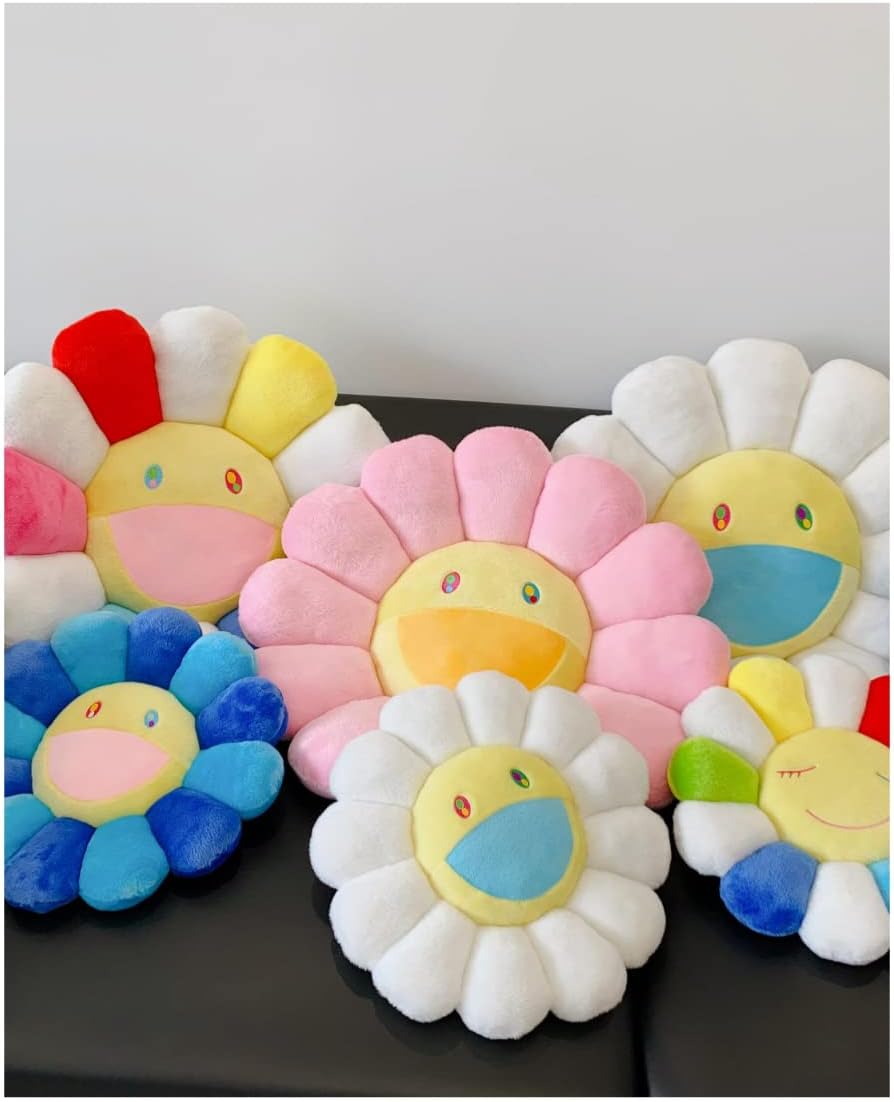 Juguete de peluche colorido, muñeca de peluche de girasol, almohada de juguete con cara sonriente, almohada para el hogar, dormitorio, automóvil,