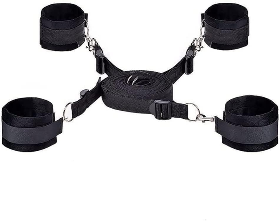 Kit sexual de restricciones para la cama para parejas, debajo de la cama, tamaño King, correas y restricciones sexis ajustables, atadas, brazos y