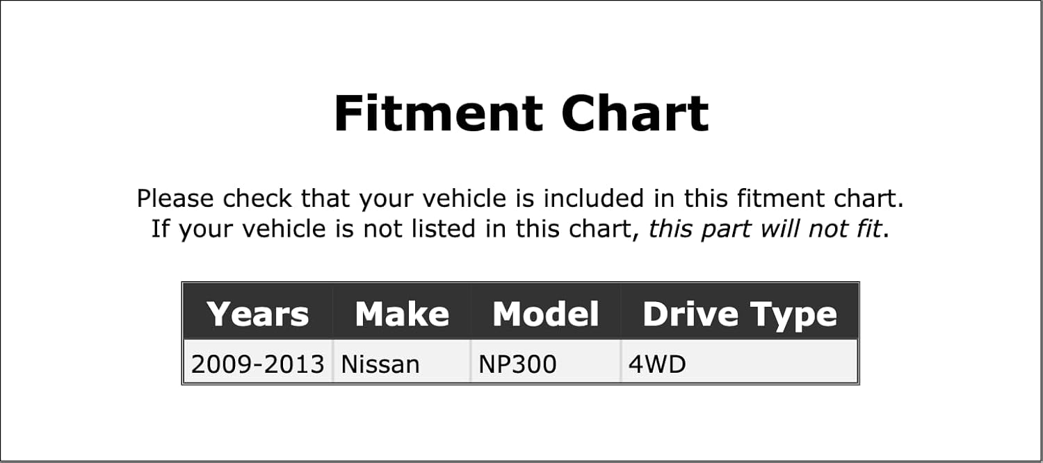 Front Wheel Bearing and Hub Assembly Compatible With Nissan NP300 4WD 2009 2010 2011 2012 2013 PC-395641