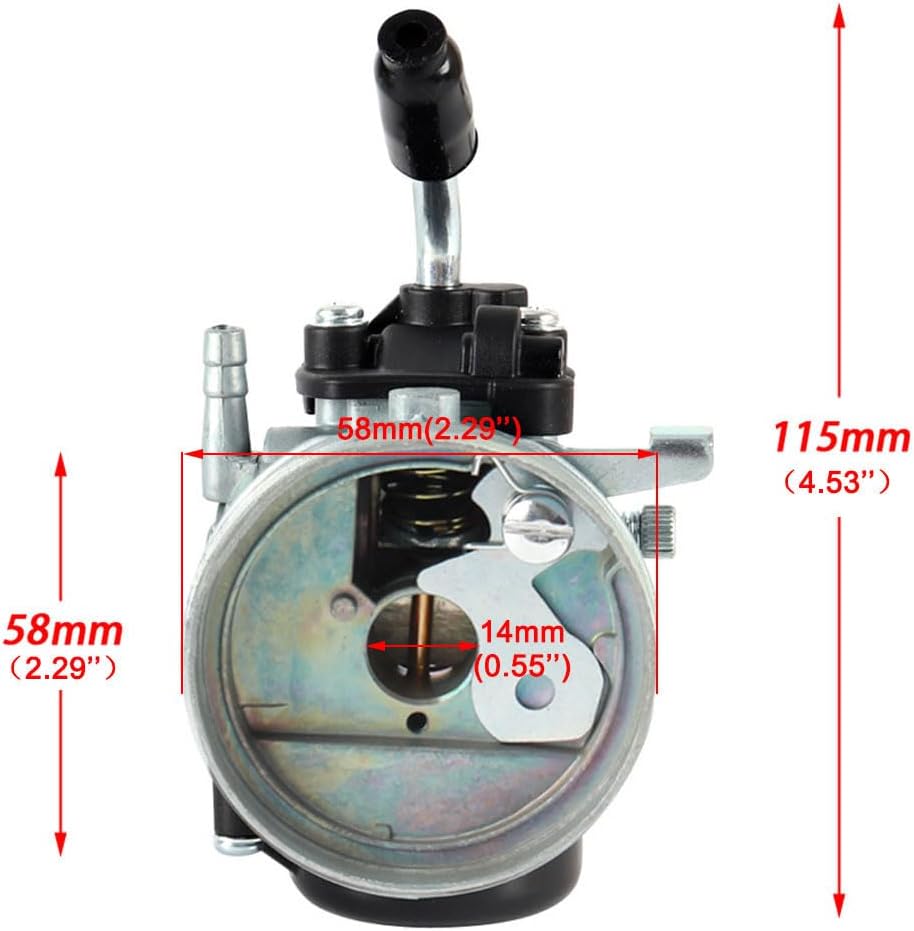 Carburador para 37 cc, 39 cc, 49 cc, 50 cc, 60 cc, 66 cc, 70 cc, 80 cc, motor de 2 tiempos, bicicleta motorizada Mini Pocket Bike Quad Chopper ATV