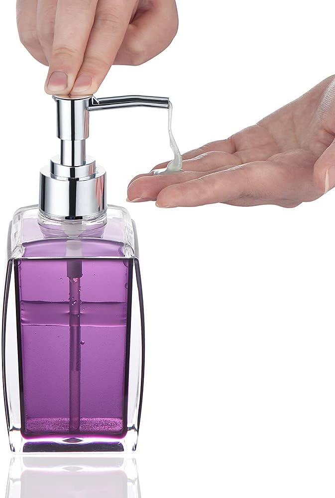 Yueranhu Juego de accesorios de baño morados, juego de regalo de decoración de baño acrílico de 4 piezas, soporte para cepillos de dientes, vaso