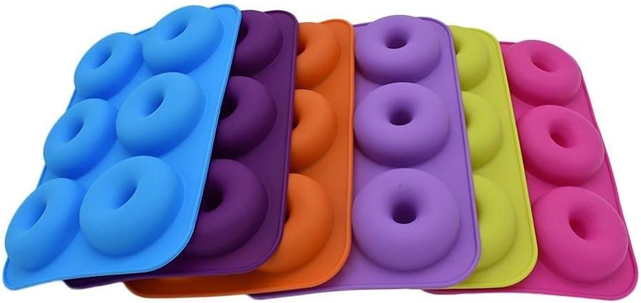 Molde de silicona para panadería de 6 cuadrículas, molde de dona antiadherente, molde de dona para el hogar, hecho a mano, postre hecho a mano,