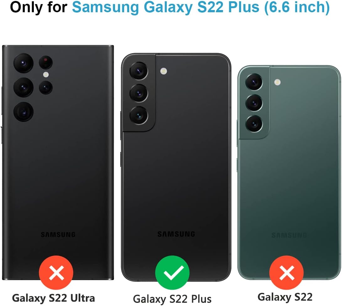 KEZiHOME Funda para Galaxy S22+ Plus 5G, de piel auténtica, con función atril y ranura para tarjeta de crédito, bloqueo magnético, compatible con