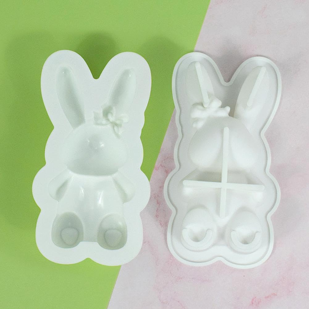 Molde de conejo de silicona para huevos de Pascua para chocolate, conejo 3D, conejo, huevo de Pascua, molde de silicona para pastel de Pascua, molde