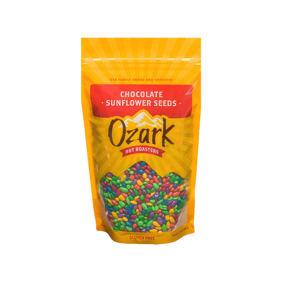 OZARK NUT ROASTERS, Semillas de girasol de chocolate, nueces saborizadas, maní confitado gourmet de clase mundial, paquete resellable (16.0 onzas)