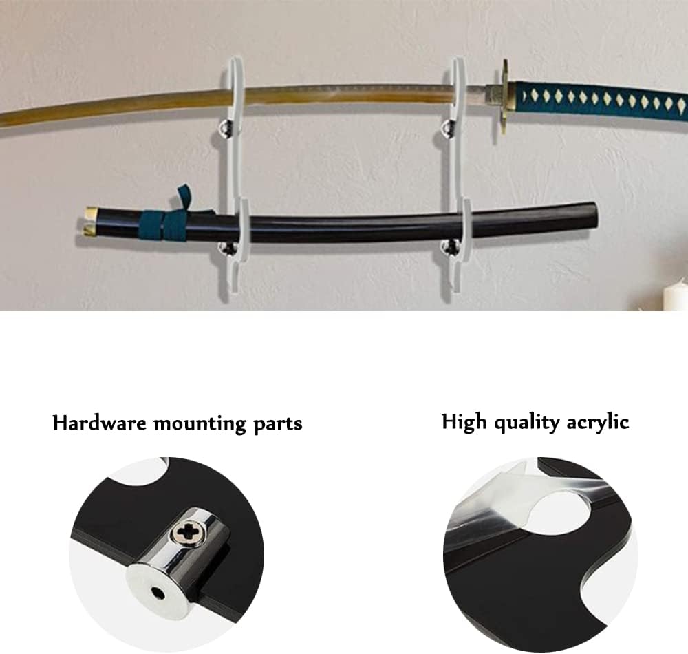 Soporte de espada, gancho de espada, acrílico de dos capas montado en la pared Samurai Sword Stand Stand Display Stand Support All Swords
