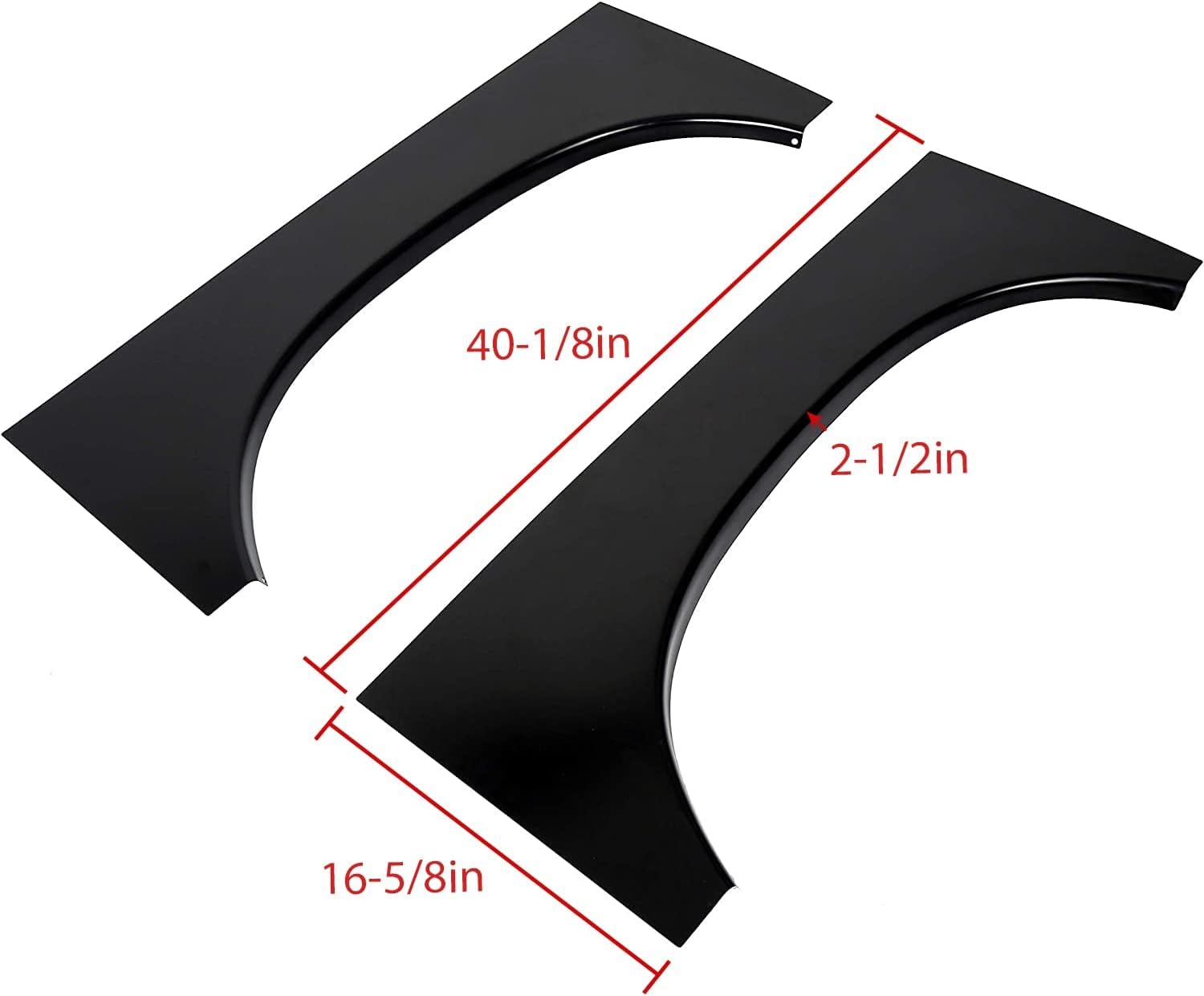 ECOTRIC Juego de pares de reparación de arco de rueda trasera superior compatible con Dodge Ram 1500 2002-2008 y Dodge Ram 2500 3500 2003-2009