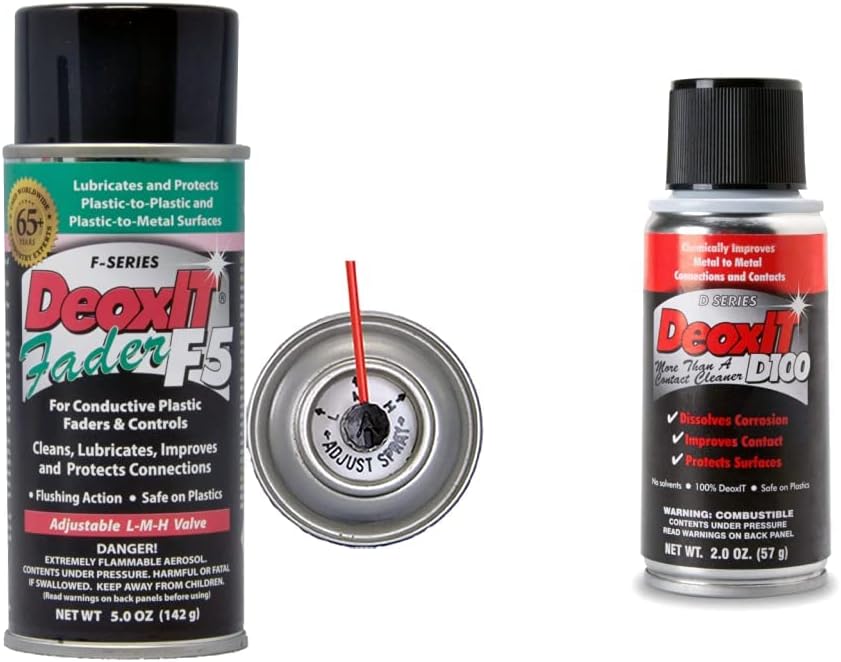 Lubricante CAIG DeoxIT FaderLube de 5 onzas y Hosa D100S-2 CAIG DeoxIT 100% limpiador de contacto en aerosol, 2 onzas