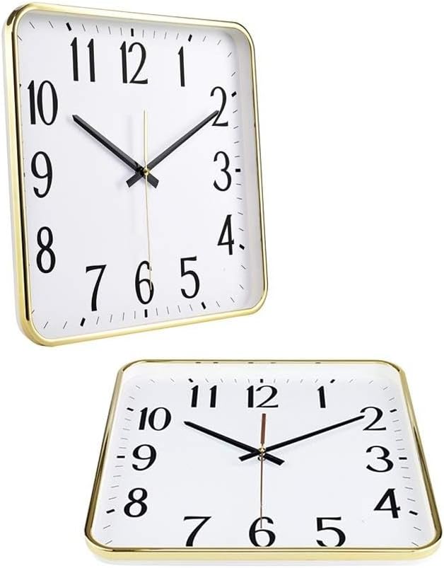 Reloj de pared moderno y simple para cocina, sala de estar, oficina, grande, ultra silencioso, movimiento de cuarzo, diseño rectangular, reloj de