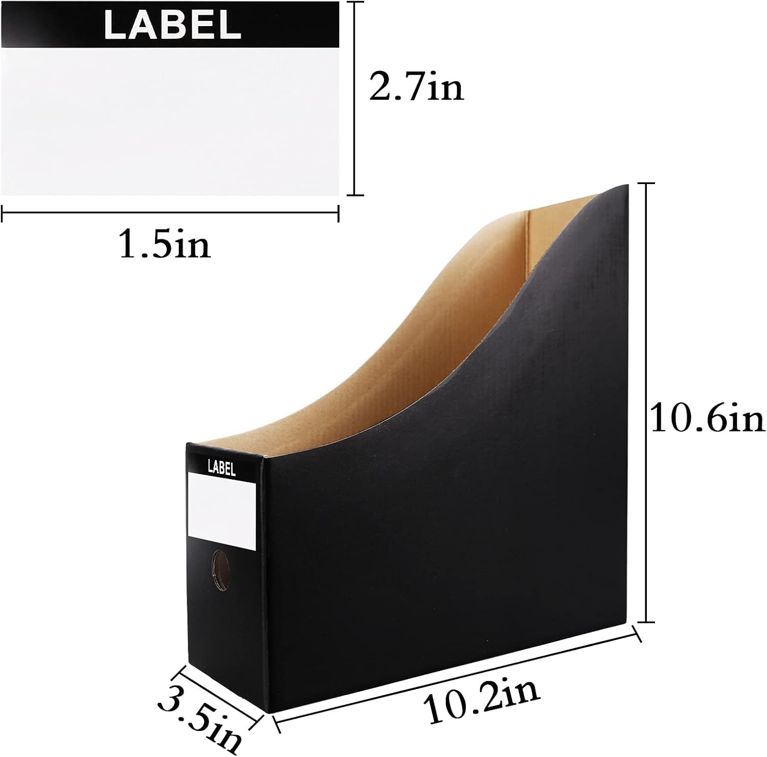 Limitliho Black Magazine Holde (paquete de 2), soporte para archivador de revistas para el hogar, oficina, escritorio, 10.6 pulgadas de alto x 10.2