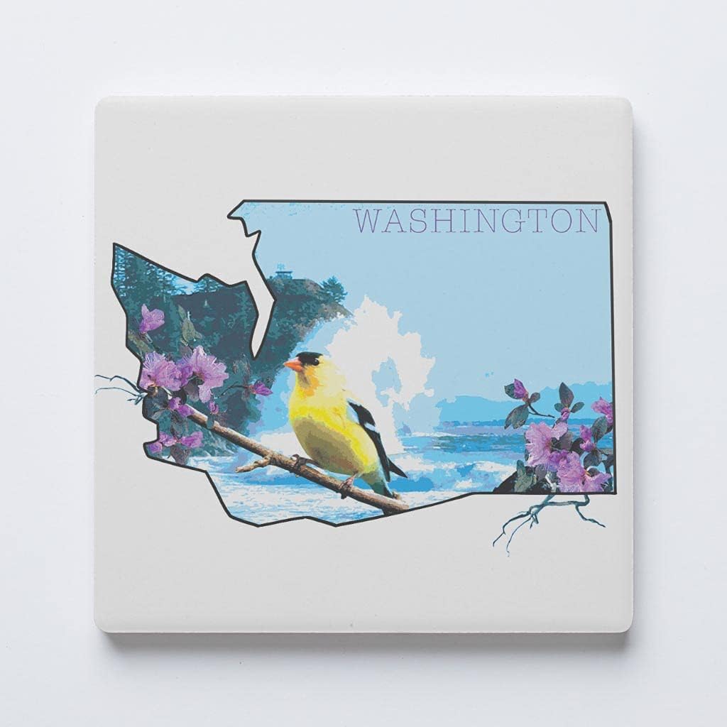Posavasos del estado de Washington, Joyride para decoración del hogar, posavasos de cerámica individual, posavasos cuadrados individuales de 4