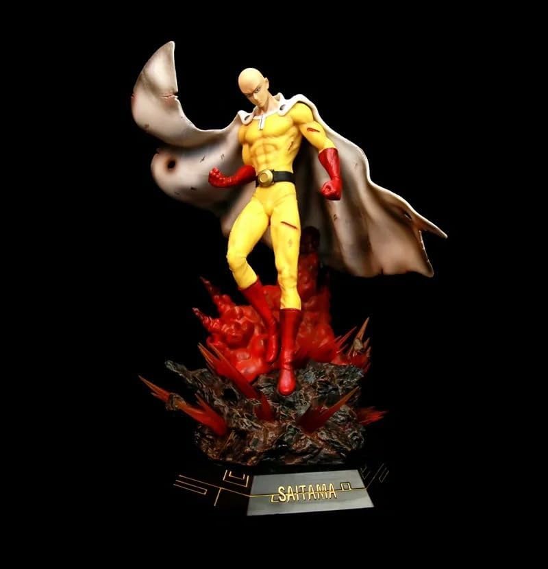 Figuras de Saitama con figura de anime ligera de Saitama, estatuas grandes, adornos de acción de 16.93 pulgadas