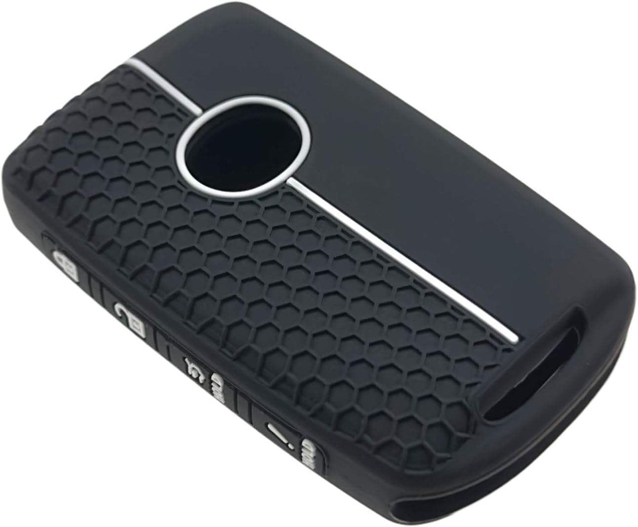 Funda de goma de silicona para llavero compatible con Mazda 3 6 CX-30 CX-5 CX-9 CX-50 2019-2024 (negronegro, 4 botonessilicona)