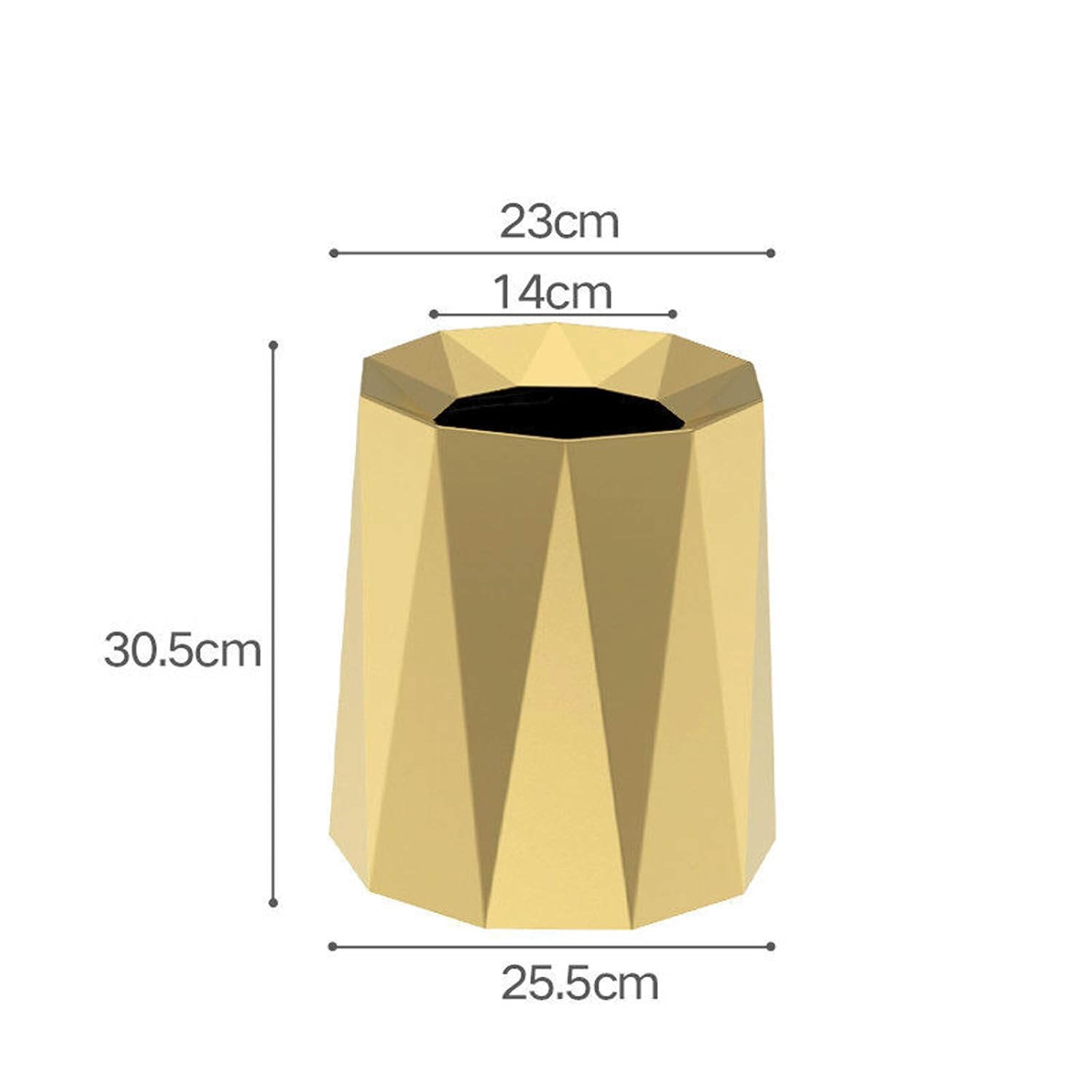 Bote de basura – Bote de basura moderno y ligero de lujo sin tapa, creativo para el hogar, cubo de basura de gran capacidad, 6 colores, cesta de