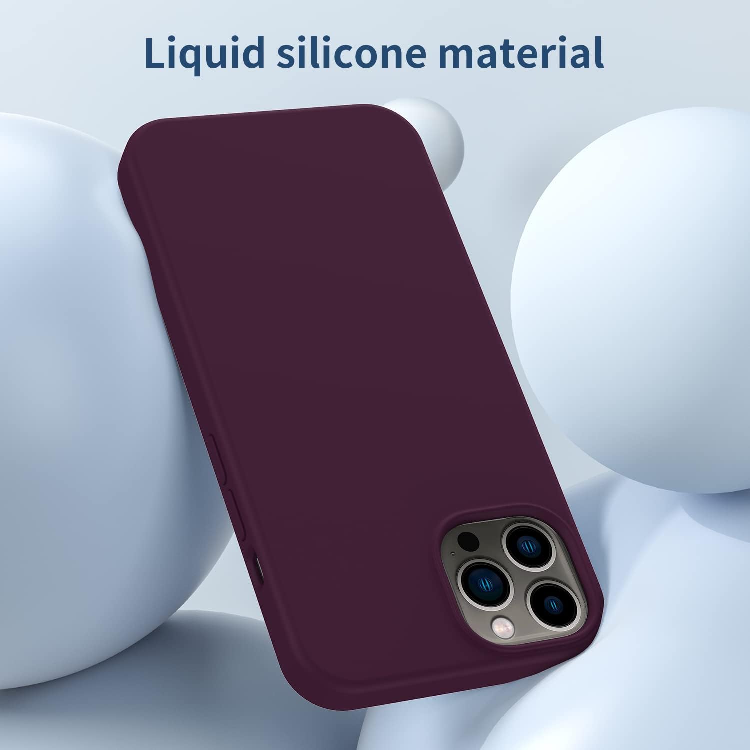 FUNMIKO Funda compatible con iPhone 13 Pro Max con protector de pantalla, funda de silicona líquida sedosa, forro de microfibra suave a prueba de