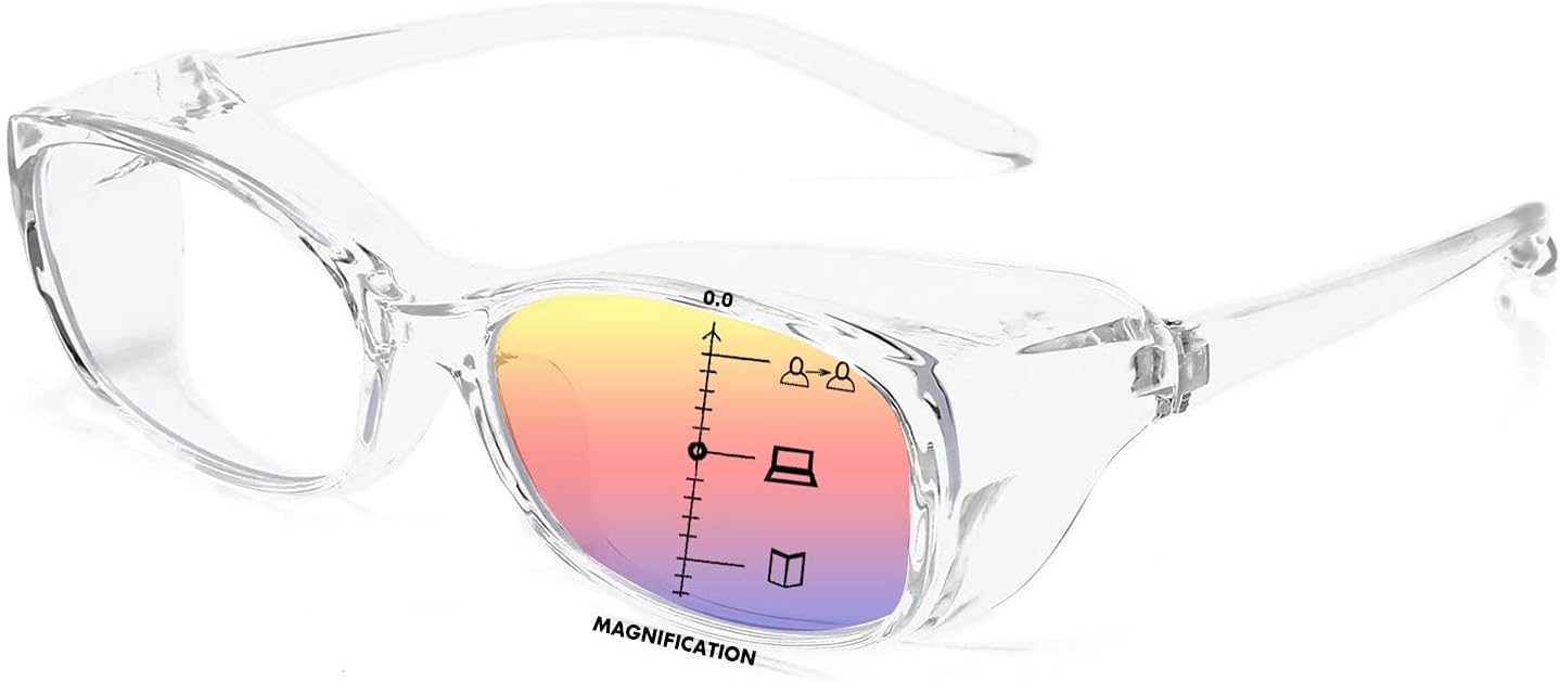 Dollger Gafas de seguridad con lectores 1.5 2.0 1.0 progresivas multifoco anti niebla y bloqueo de luz azul gafas de lectura