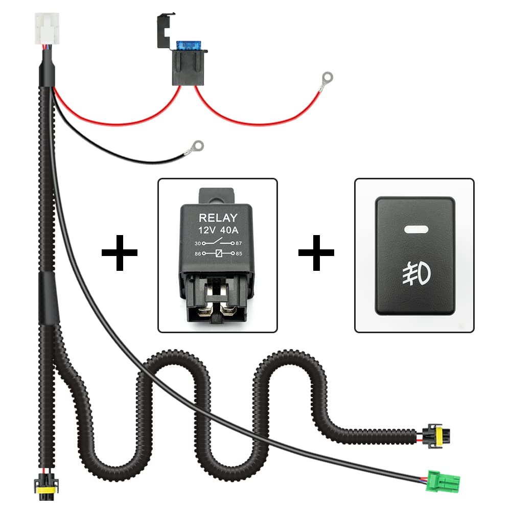 NSLUMO H10 H12 – Conector de arnés de cableado de relé de luz antiniebla con interruptor de encendidoapagado para 2019+ Toyo’ta RAV4 Corolla Tundra