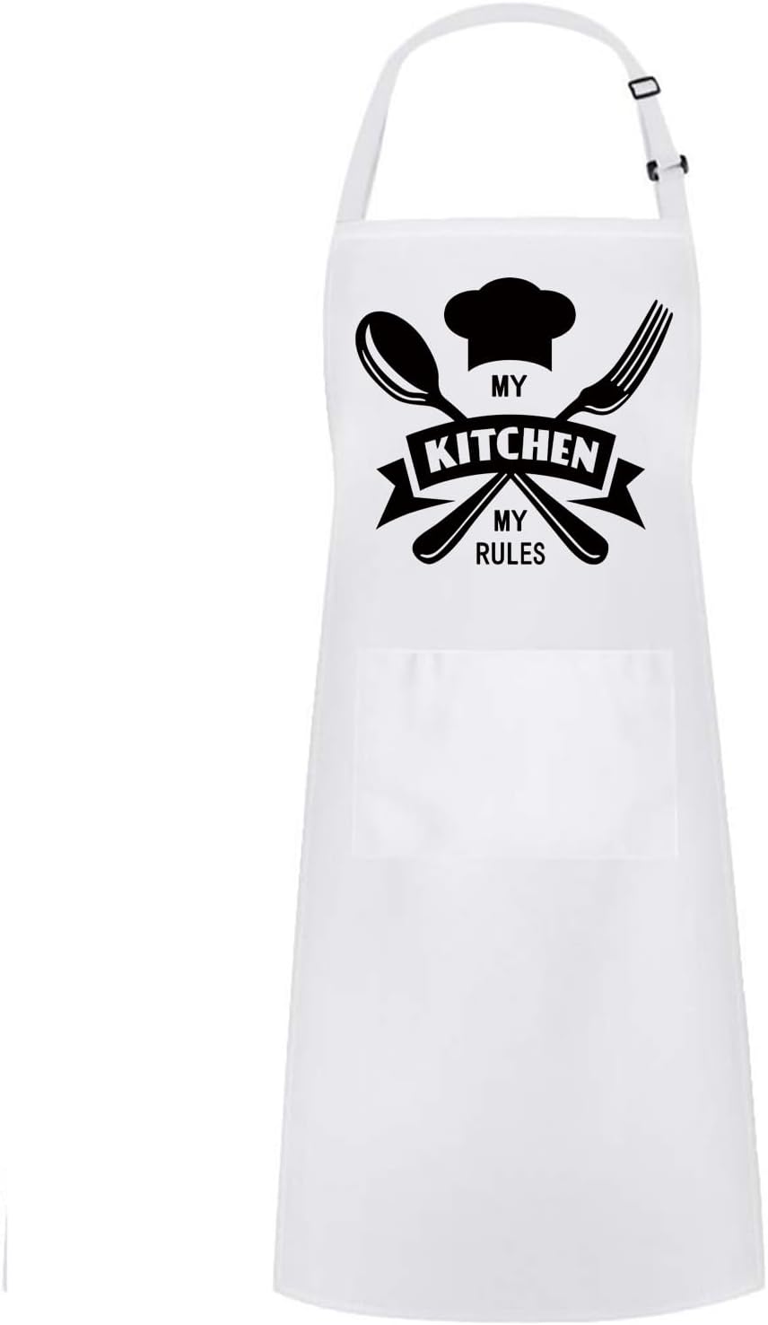 Hyzrz Funny Adjustable Aprons Baker Costume with Pocket Cook Grill BBQ Chef Apron Gifts for Fathers Mothers Day Birthday