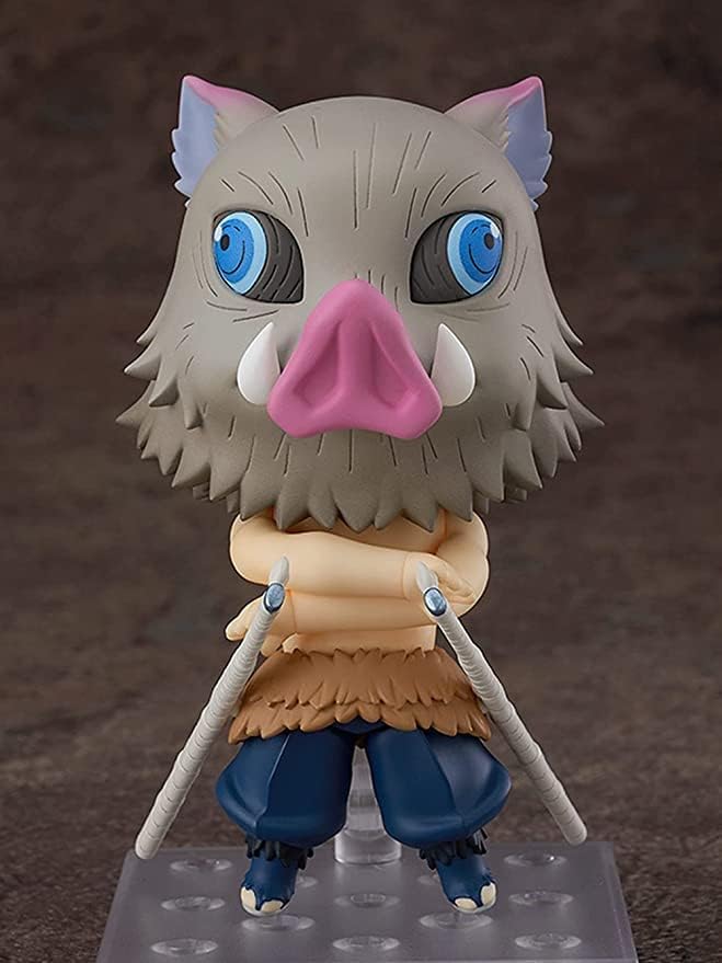 Inosuke Hashibira Q Versión Nendoroid Figura de acción con accesorios para la cara Muñeca de acción conjunta PVC Anime Modelo de personaje