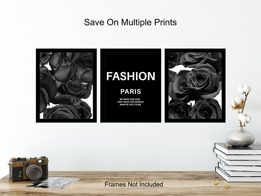 Glam Fashion Positive. Quote Art 11×14 – Designer Wall Decor for Women – Classy Couture Design Home Decor – Bedroom Living Room Bathroom – Luxury