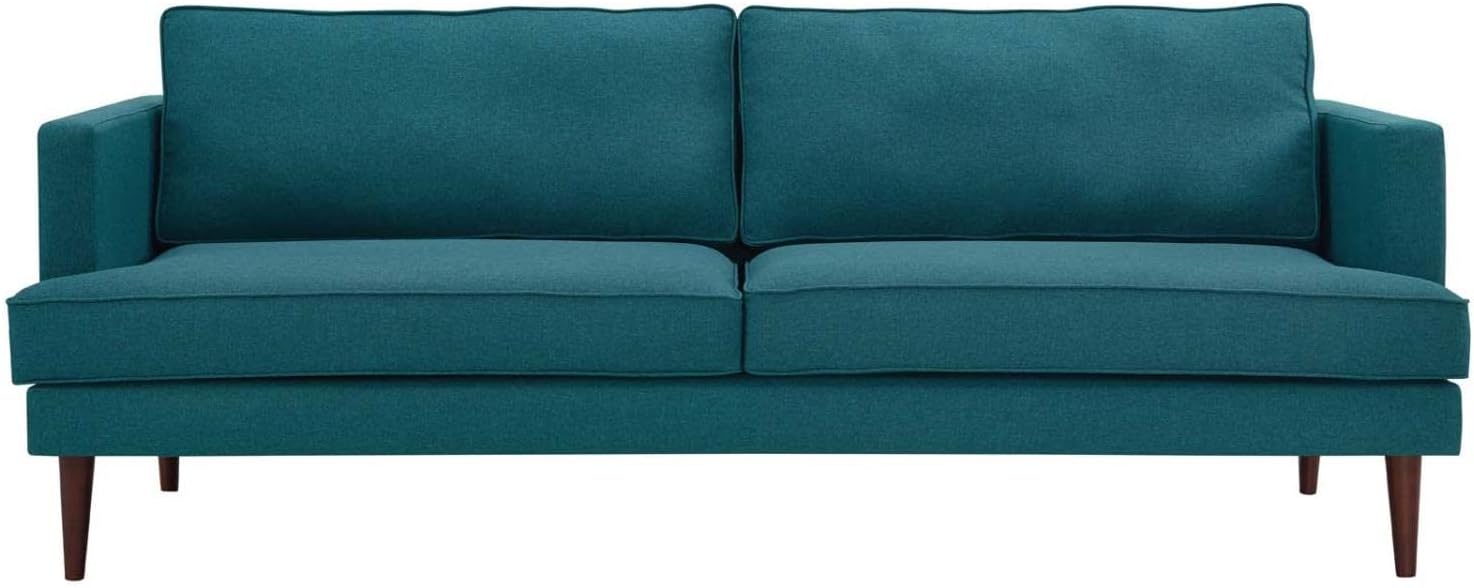 Modway Sofá moderno contemporáneo de tela tapizada ágil en verde azulado