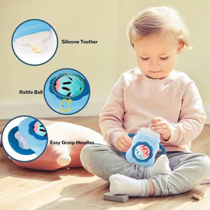 Juguetes para bebés 5 en 1 de 6 a 12 a 18 meses, juguetes Montessori para niños de 1 año, juguetes sensoriales para bebés, caja de pañuelos para