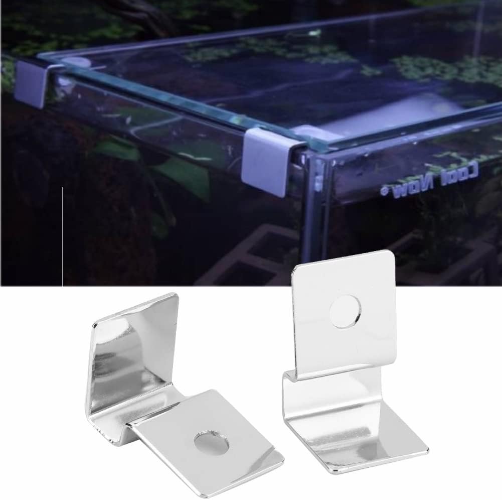 TOPINCN Soporte para cubierta de acuario, 4 piezas, acero inoxidable, para pecera, tapa de tanque de peces, soporte (0.472in)