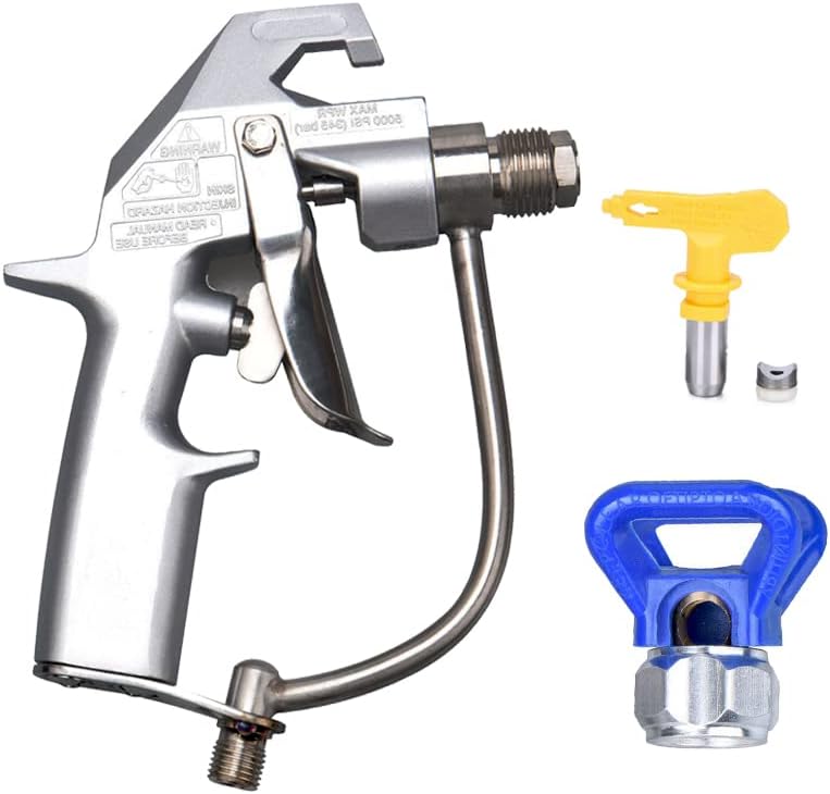JOLINO 243283 Silver Plus Gun 5000 PSI Pistola de pintura sin aire con punta 517 y soporte