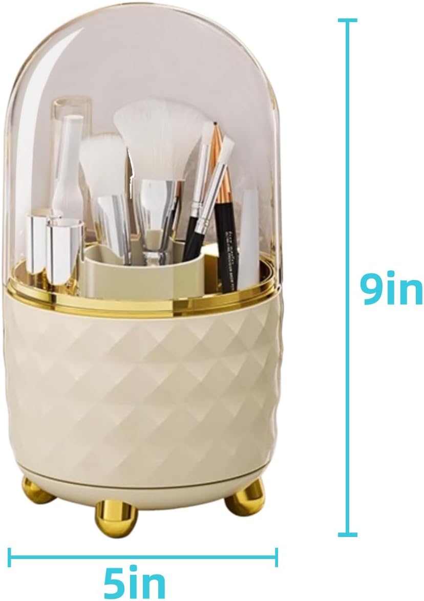 Organizador de maquillaje con cajones apilables, organizador de cosméticos de gran capacidad con soporte para cepillos, vitrina apilable de
