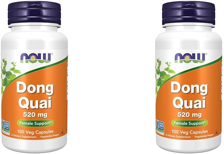 NOW Suplementos, Dong Quai (Angelica sinensis) 520 mg, Apoyo Femenino*, 100 Cápsulas Vegetales (Paquete de 2)