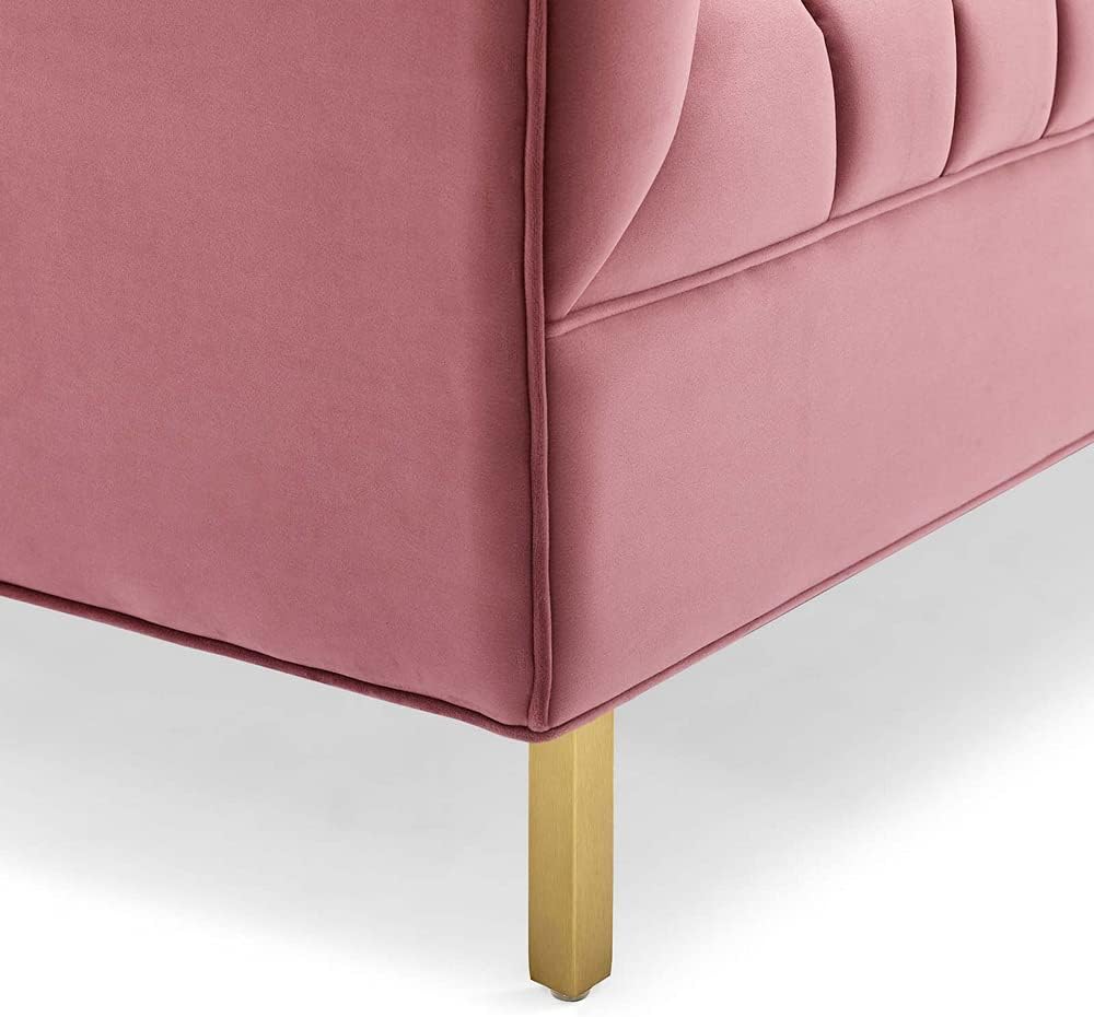 Modway Shift Channel – Sofá biplaza, color rosa polvoriento