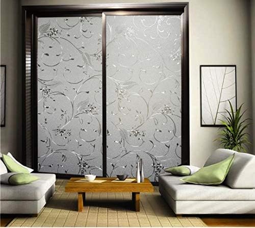 PROTINT WINDOWS Película decorativa de flores elegantes de diseñador, adherencia estática autoadhesiva