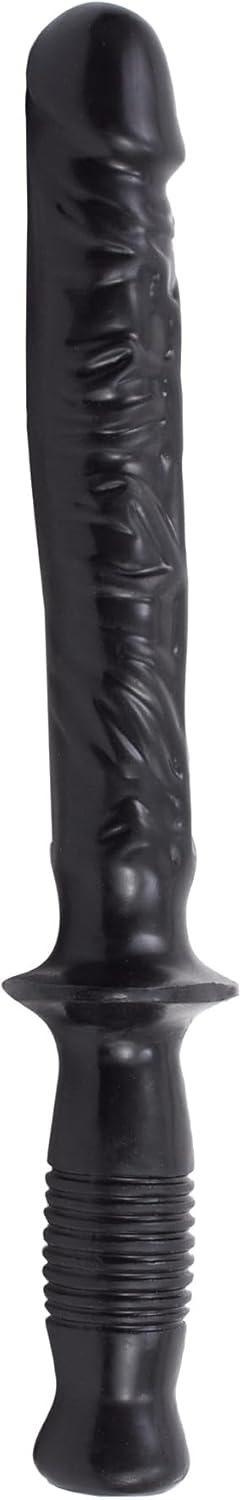 Doc Johnson Classic – The Manhandler – Consolador con mango – 14.5 pulgadas – 9.5 pulgadas de longitud utilizable – solo para adultos, negro