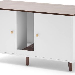 Caja de arena para gatos, mueble oculto para 2 gatos con gran espacio, armario interior para casa de mascotas, 42.5 x 19.6 x 23.8 pulgadas, color Caja de arena para gatos, mueble oculto para 2 gatos con gran espacio, armario interior para casa de mascotas, 42.5 x 19.6 x 23.8 pulgadas, color