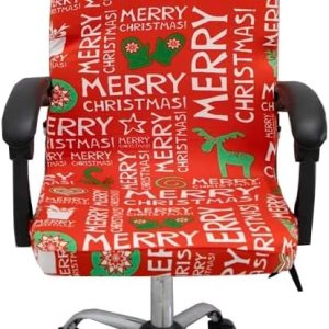 Fundas para silla de oficina de Navidad, funda protectora universal elástica para silla de jefe de respaldo alto moderno y sencillo (XMAS05, M) Fundas para silla de oficina de Navidad, funda protectora universal elástica para silla de jefe de respaldo alto moderno y sencillo (XMAS05, M)