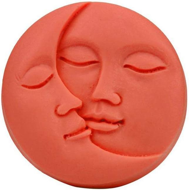Molde de silicona con cara de luna para resina para hacer joyas, velas, gemas artificiales, arcilla polimérica, molde de fondant para pasteles