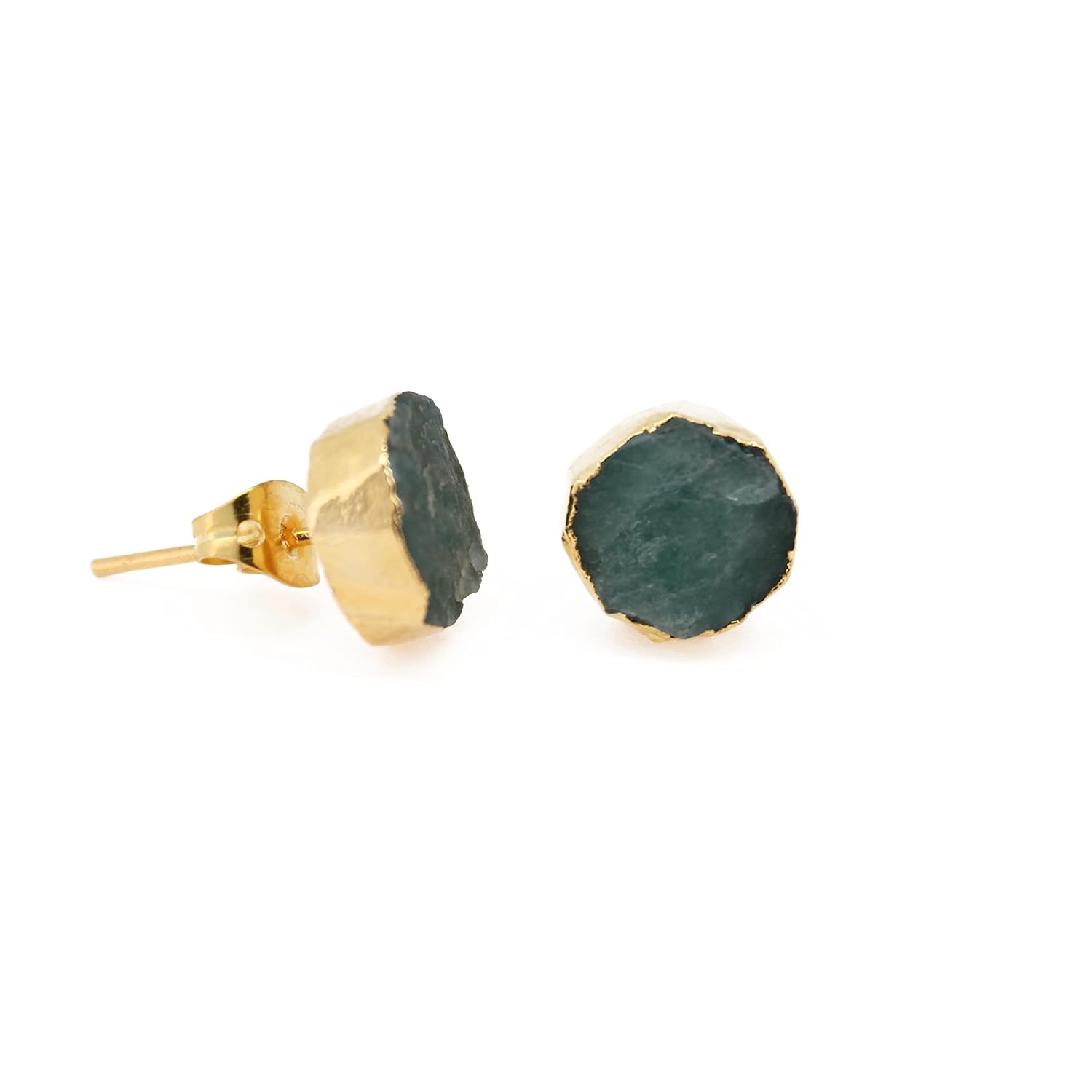 Gempires Natural Raw Tiendaite Crystal Stud Earring, Meditation Earring, 8-10 mm Crystals Earring, Raw Gemstone, Gift for Her (Tiendaite)