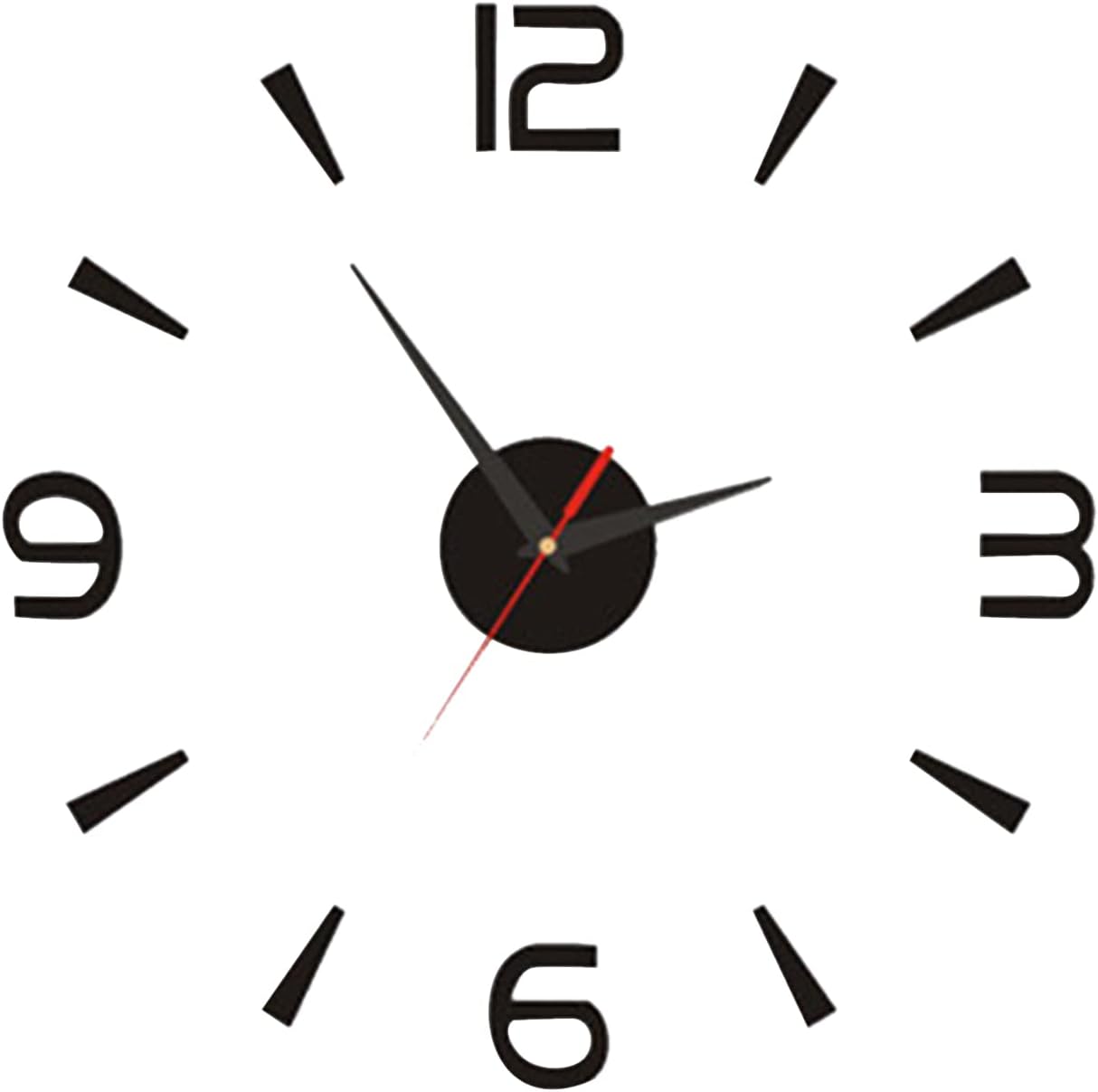 Reloj de pared DIY, reloj de pared DIY sin marco, reloj de pared DIY 15.7 in pequeño negro moderno simple estilo europeo silencioso acrílico sin