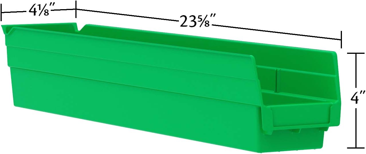 Akro-Mils 30124 – Caja de plástico para estantes anidados, (24 x 4 x 4 pulgadas), transparente, (paquete de 12)