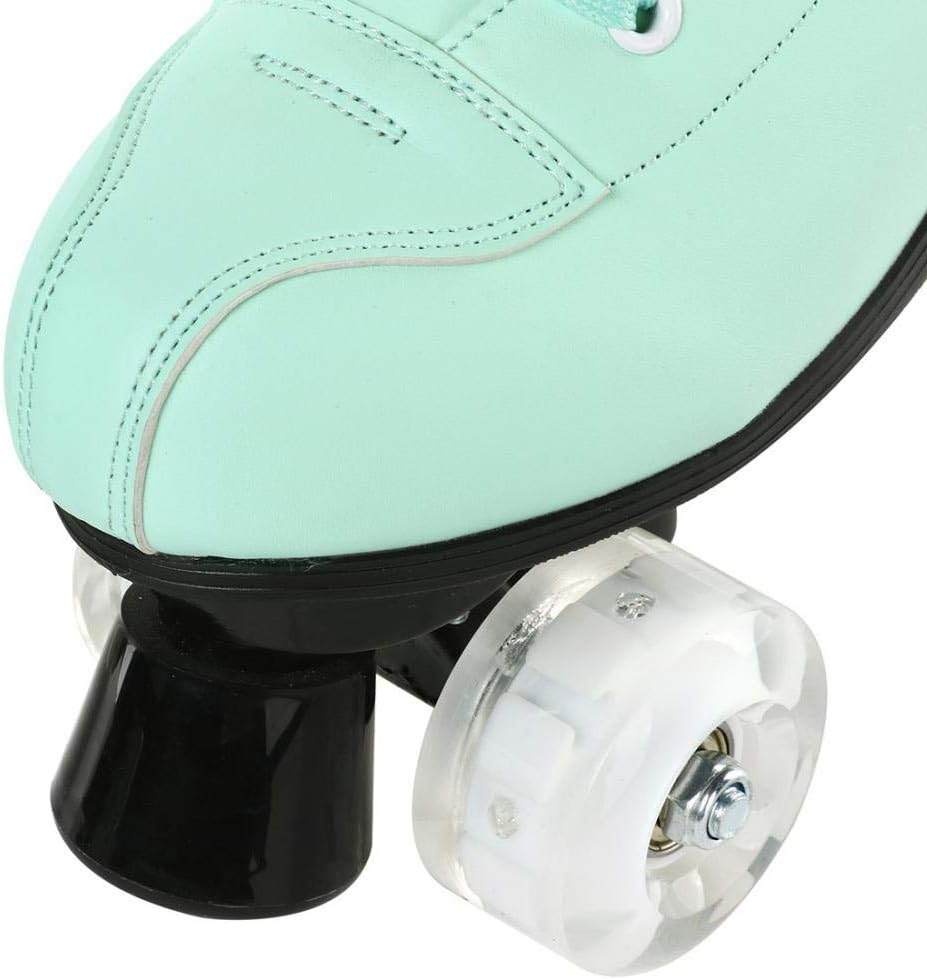 XUDREZ Patines de ruedas para mujeres y hombres, brillantes, de doble fila, cuatro ruedas, patines para mujer con bolsa de zapatos