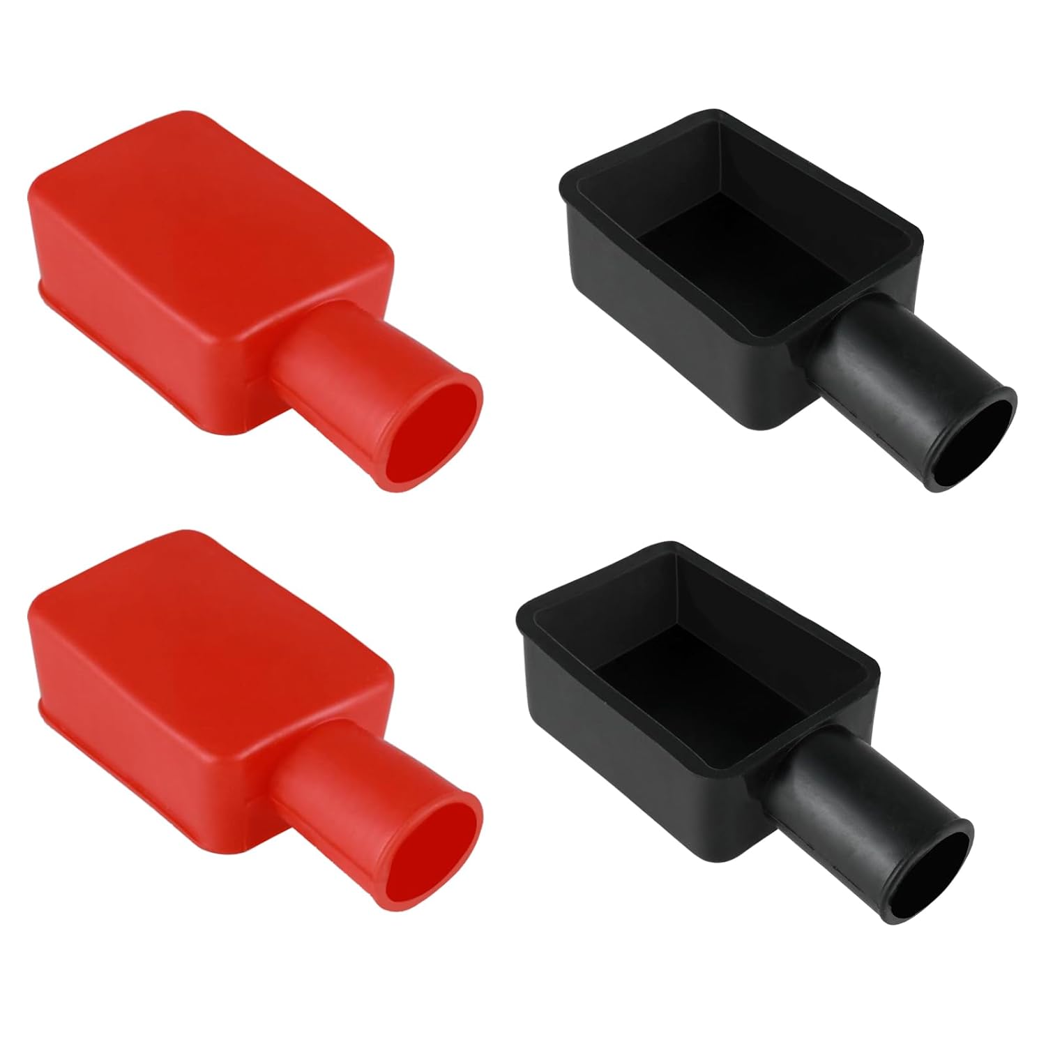 simarro 4 cubiertas de terminales de batería, protector de terminal de batería aislante, cubiertas de cable positivo y negativo en rojo y negro para