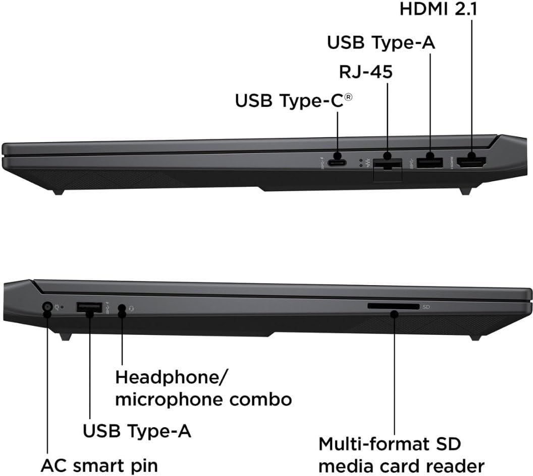 HP Portátil para juegos Victus FHD 144Hz de 15.6 pulgadas, AMD Ryzen 5 7535HS, 32 GB DDR5 RAM, SSD NVMe de 1 TB, NVIDIA GeForce RTX 2050, teclado