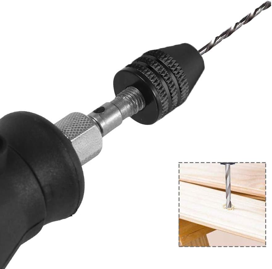 Mesee 2 unidades de mini taladro de mandíbula sin llave, adaptador de portabrocas de cambio rápido, mini herramienta de conversión de pinza de