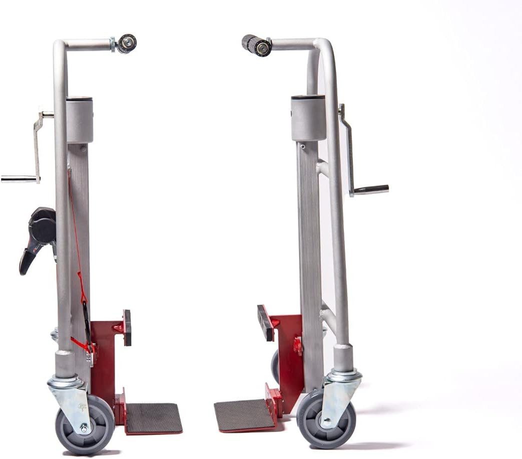 Mover manual de muebles (juego de 2), tapa de 1100 libras, aluminio, altura de elevación de 12 pulgadas, mudanza de maquinaria
