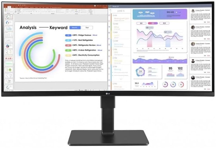 LG UltraWide 34BQ77QC-B – Monitor LED – Curvo – 34″ – 3440 x 1440 UWQHD  60 Hz – IPS – 300 cdm – 10001 – HDR10-5 ms – 2xHDMI, DisplayPort, USB-C –