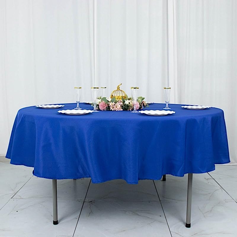 Balsa Circle Mantel redondo de poliéster de 90 pulgadas, color azul real, de alta calidad, para bodas, fiestas, banquetes, recepciones, eventos,