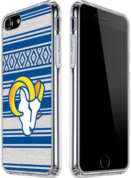 Skinit Funda transparente compatible con iPhone SE (2 y 3 generación), diseño oficial de NFL Los Angeles Rams Trailblazer