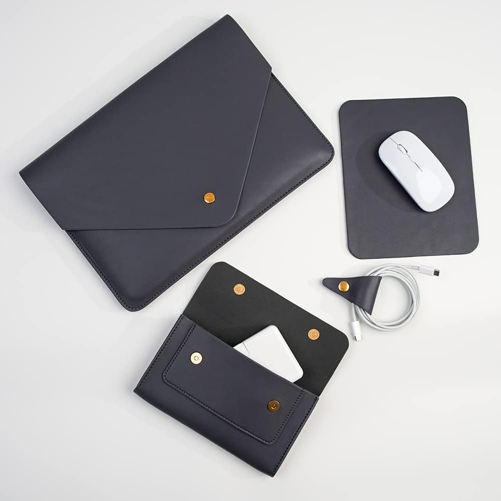 Funda de cuero para laptop de 13 pulgadas compatible con MacBook Air M2 de 13 pulgadas, 13 MacBook Pro M2, Surface Pro 3 4 5 6 7, Dell XPS 13 con