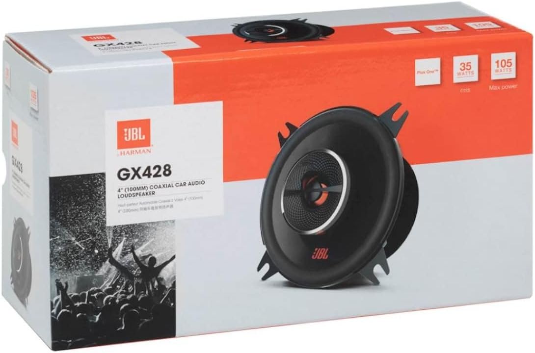 JBL GX428 105 vatios máximo, GX Series 4″ Altavoces coaxiales de audio para automóvil de 2 vías