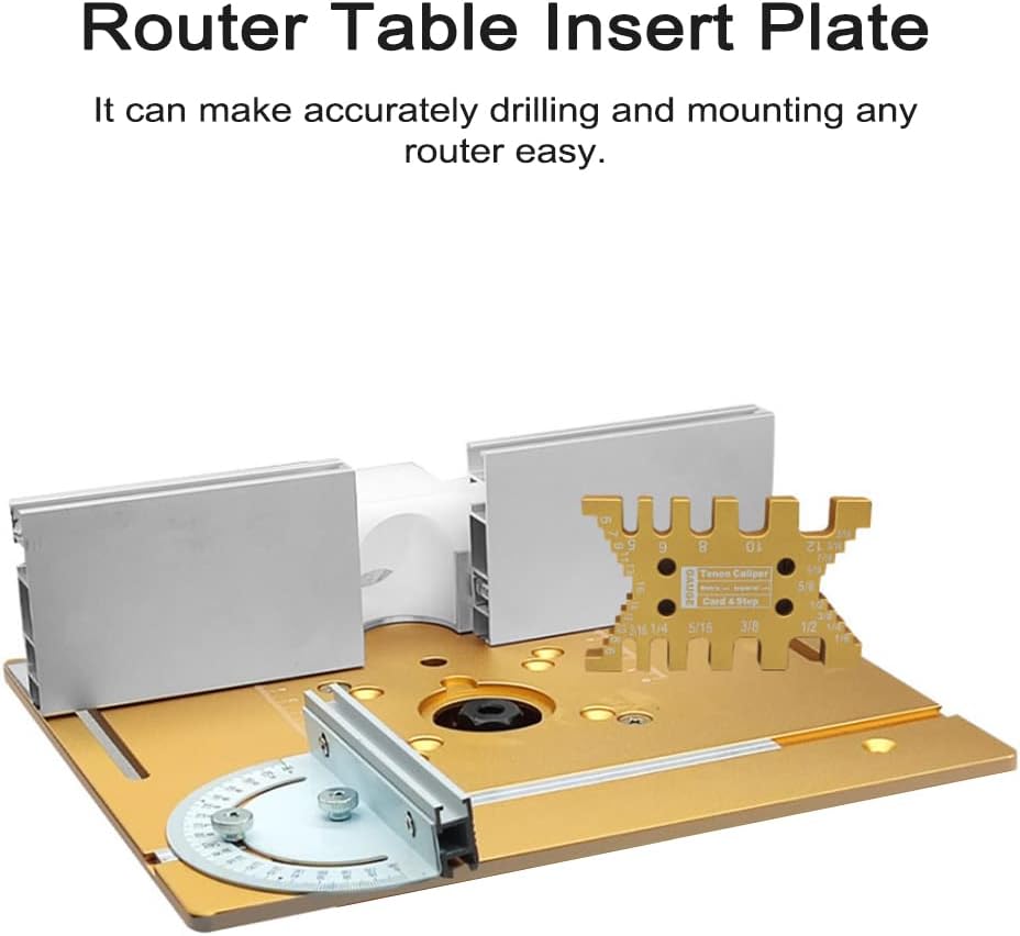Placa de inserción de mesa de enrutador Aleación de aluminio Fresado de madera Flip Board Máquina de recorte Grabado Herramienta auxiliar Bancos de
